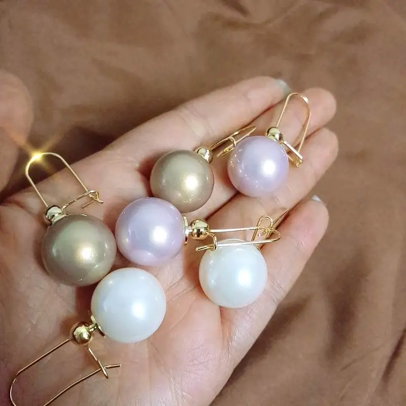 

New Fashion Simulated Pearl Earrings For Women Big Ball Statement Earrings Jewelry Bijoux Elegant Gifts White Pink