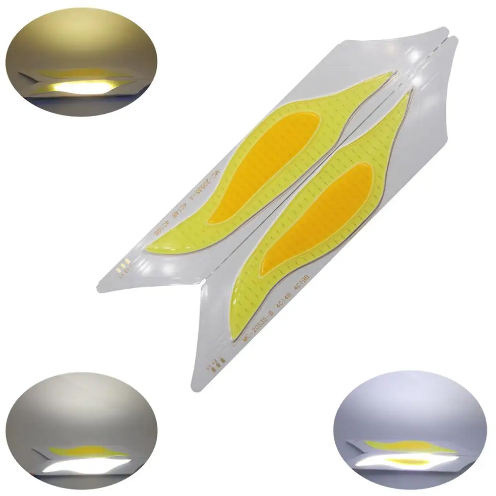 

2018 A+B one pair manufacturer 12V DC led cob strip chip light bulb cold white yellow double color cob led strip tubles for car