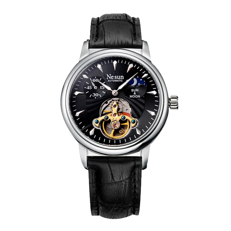 Nesun Skeleton Tourbillon часы мужские швейцарские роскошные брендовые автоматические