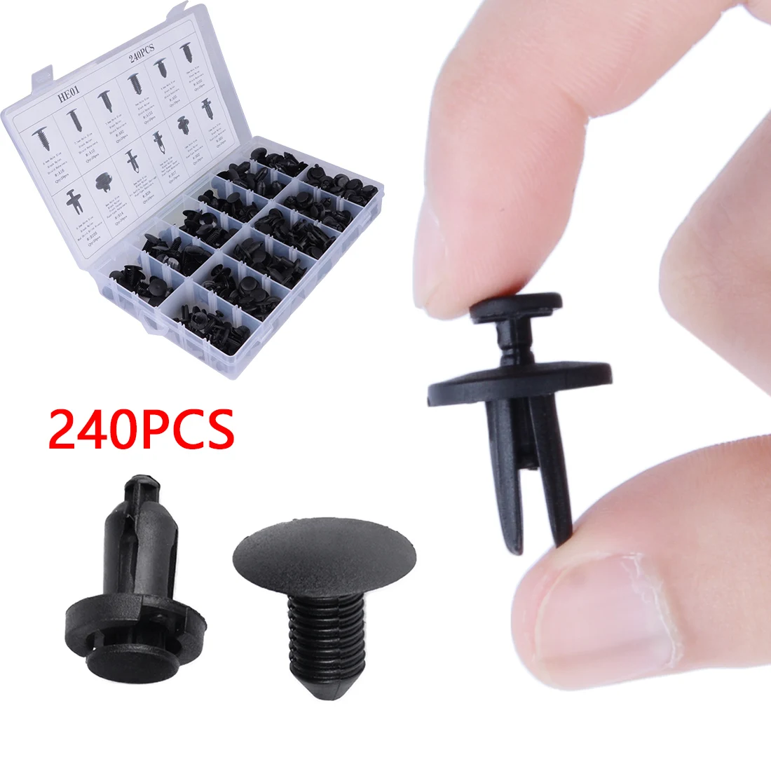 

Dewtreetali 240pcs 12 Sizes Car Fender Bumper Nylon Rivet Mixed Fixed Clip Fastener Universal for TOYOTA Honda Lexus Audi Ford
