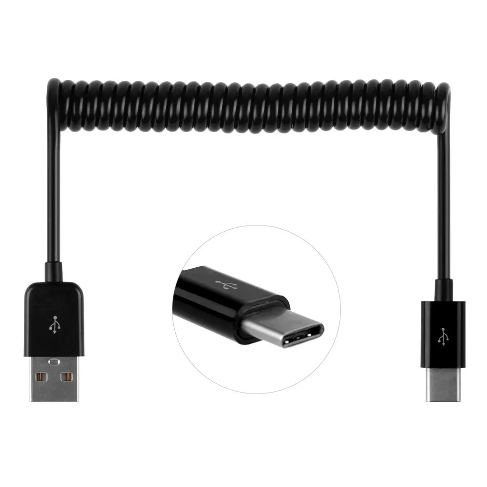 3ft Весна Спираль USB-C USB 3,1 Тип C USB кабель для передачи данных для Nokia N1 для Macbook