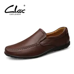 Clax мужские мягкие кожаные лоферы 2018 весна лето мужская повседневная обувь из натуральной кожи мокасины на плоской подошве обувь для