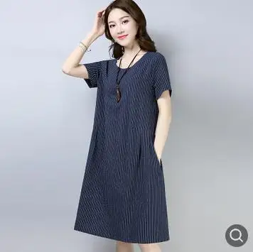 Long Striped Fashion All-match Pregnant Mom Dress 2019 Summer Short Sleeved Large Size Loose Clothes for Pregnant Women QL8107