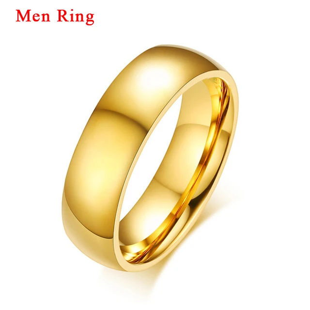 TTVOVO обручальное кольцо с кубическим цирконием CZ каменные кольца для мужчин и женщин из нержавеющей стали золотого цвета обещание на помолвку Браслеты Ювелирный ПОДАРОК - Цвет основного камня: 1 piece for men