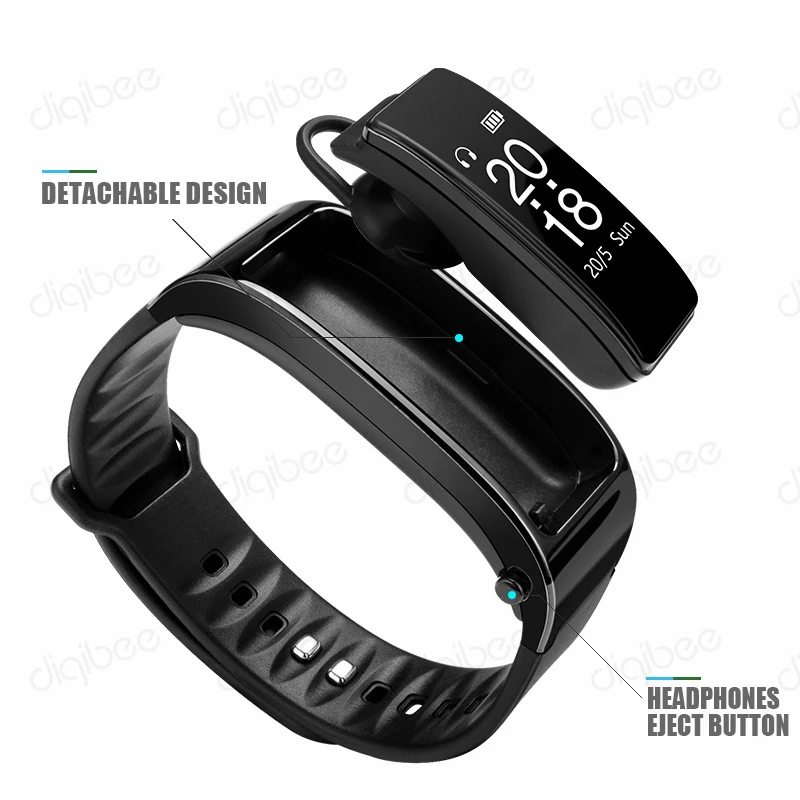Smart Bracelet Talk Band Pedometer Heart Rate Tracker Sports Wristband Watch Bluetooth Earphone Headset For iOS iPhone Android |