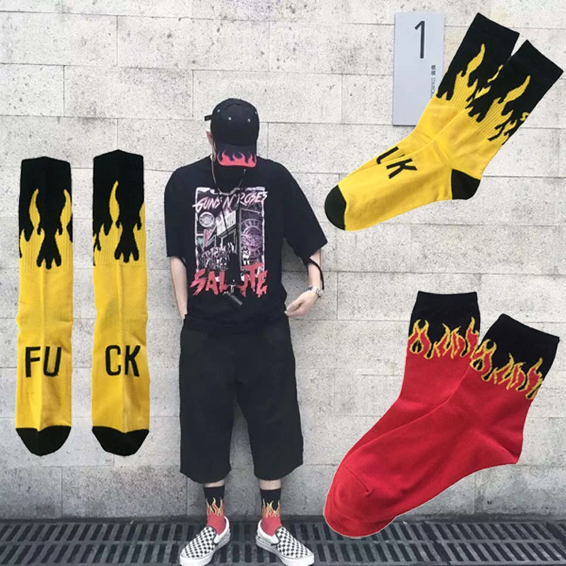 2018 nueva moda Hip Hop llama algodón calcetines hombres Unisex Punk Rock estilo monopatín negro en Tumblr IG Calcetines| de hombres| - AliExpress