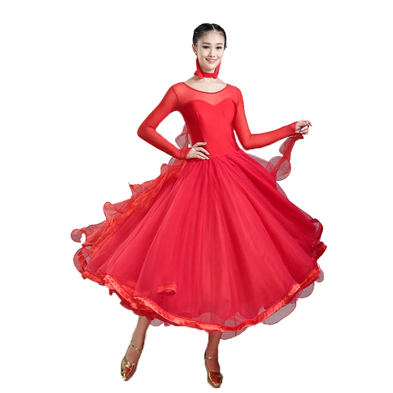 

Ballroom Competition Crystal Dresses Modern Waltz Foxtrot Standard Ballroom Dress For Women