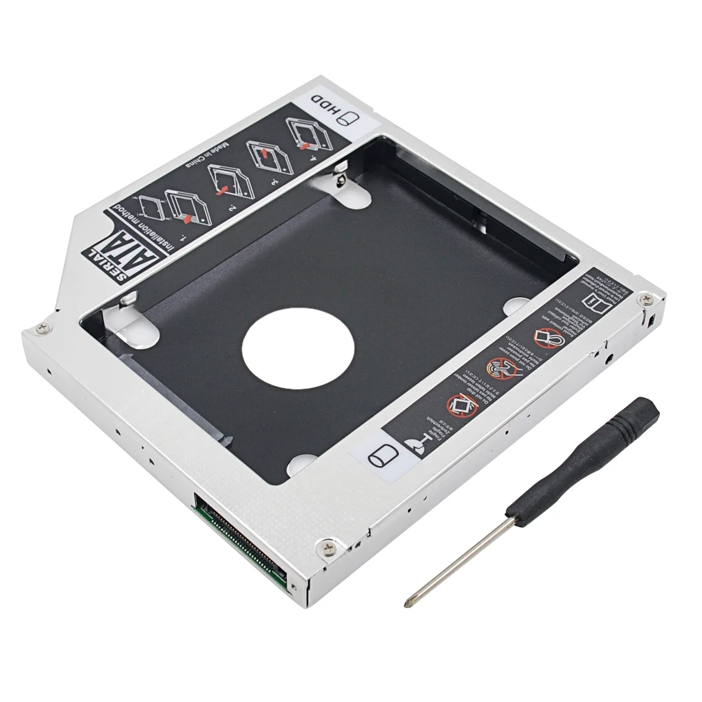 High Quality Aluminum IDE to SATA 2nd HDD Caddy 12.7mm 2.5" SATA 3.0