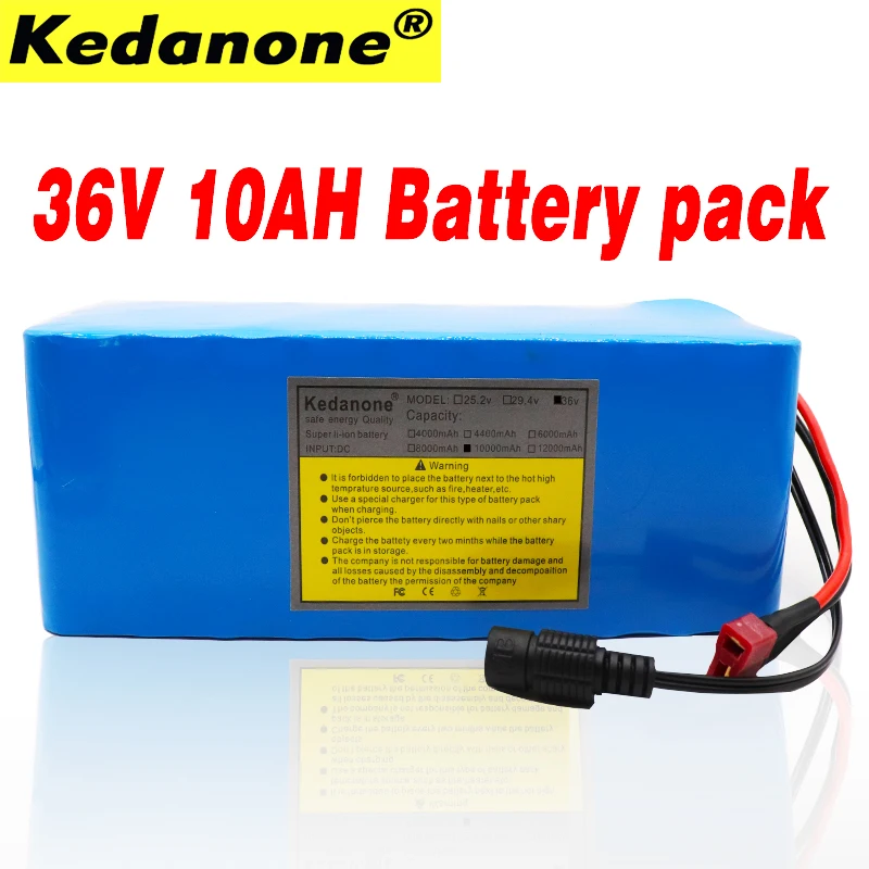 

New36V 10S4P 10Ah 500W High power&capacity 42V 18650 lithium battery pack ebike electric car bicycle motor scooter with BMS
