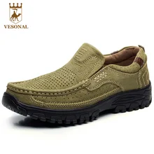 VESONAL Hot Sale Spring Autumn Genuine Leather Brand Casual font b Male b font Shoes Men