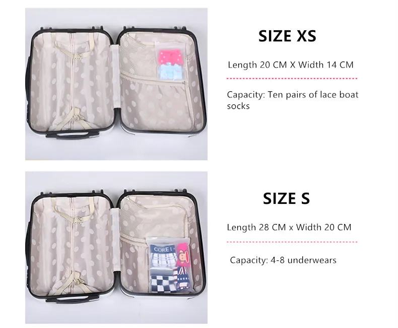 Travelsky 7 Pcs/Set Travel Accessories Clothes Luggage Self-sealing Wash Protection Storage Bag Organizers Bags Free Shipping