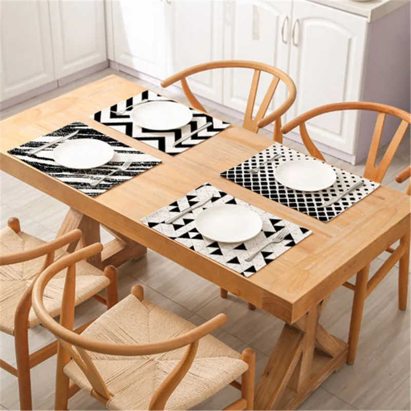 

Fashion Stripe Pattern Dining Table Placemat Kitchen Decoration Dining Mat Accessories Dining Tableware Pad Multifunction
