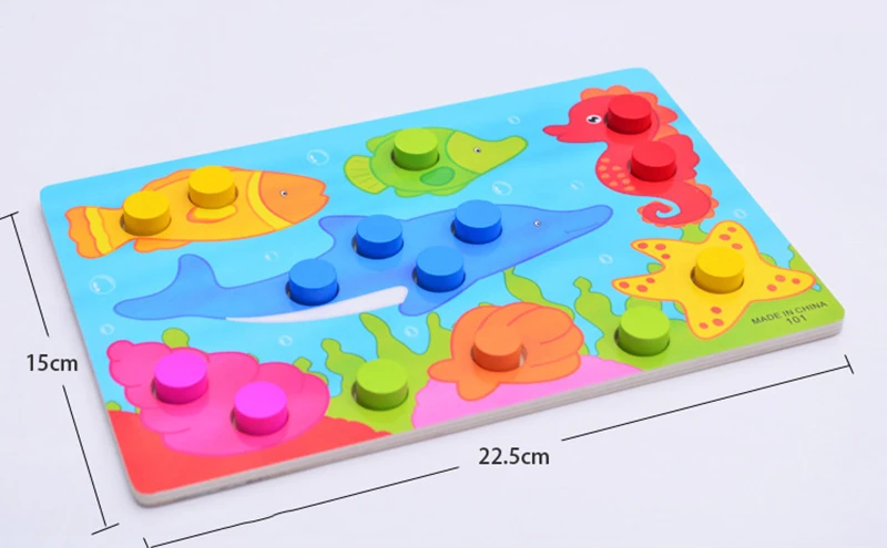 3D деревянные пазлы цветные познавательные доски детские развивающие игрушки Монтессори для детей Пазлы Мультяшные цветные игры подарок для ребенка