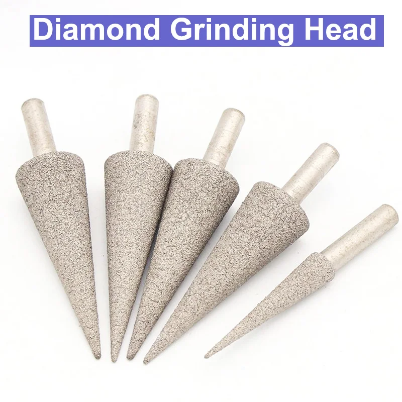 

URANN 1pcs 6mm Shank Diamond Grinding Head Grinding Needle Bits Burrs Metal Stone Jade Engraving Carving Tools Tip Needle