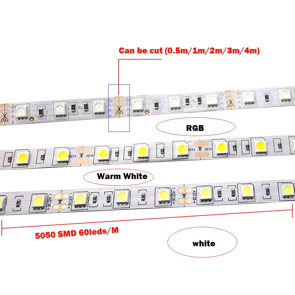 СВЕТОДИОДНАЯ лента SMD 5050 RGB Водонепроницаемые 5 м 300LED DC 12 В розовый синий красный