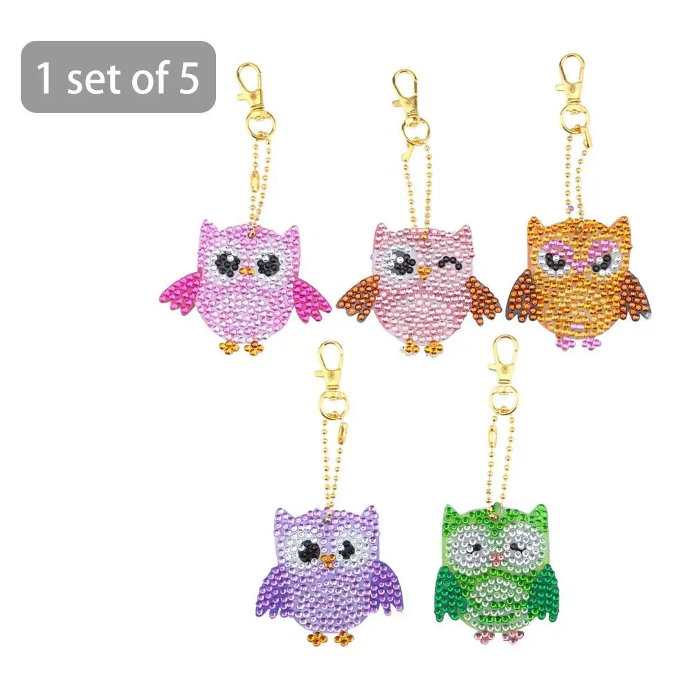 5Pcs Cute Owl Key Chain DIY Diamond Painting Drill Tools Keychain Decoration Cartoon Owls Pendant Best Gifts Wholesale | Дом и сад