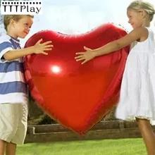 Ballon rouge en forme de cœur, 75cm, super taille, en aluminium, décoration de mariage, fournitures gonflables pour fête