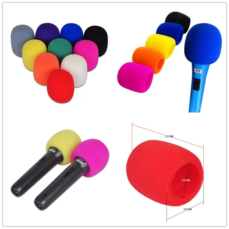 

2pcs Professional Handheld Microphone Foam Mic Cover Studio WindScreen Protective Grill Shield Soft Sponge Microphone Cap