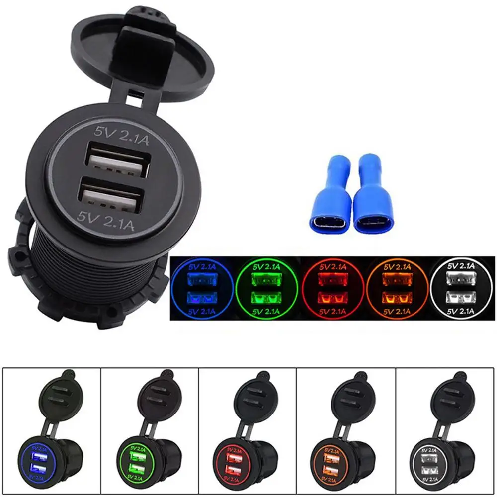 

Car And Motorcycle Rv Ship 4.2A Car Charger Dual Usb Car Double Aperture Mobile Phone Charger Modification Accessories
