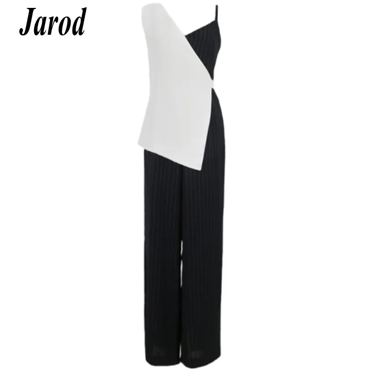

2018 Women Off Shoulder Casual Jumpsuits Wide Leg Pants Summer Elegant Rompers Womens hit color Jumpsuit Party Overalls Female