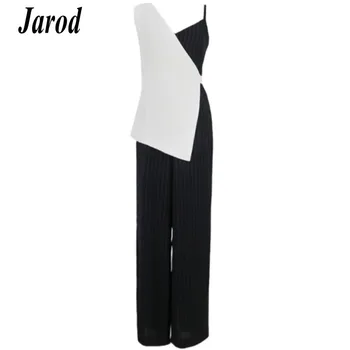 

2018 Women Off Shoulder Casual Jumpsuits Wide Leg Pants Summer Elegant Rompers Womens hit color Jumpsuit Party Overalls Female