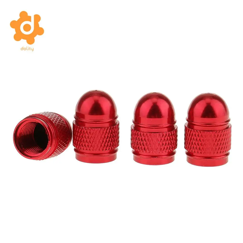 dolity 8 Pieces Red Green Aluminum Bullet Tire Valve Stem Air Port Cover Cap