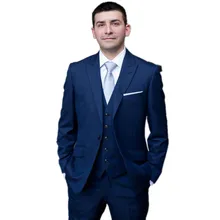 Custom Made Royal Blue three-piece Men Slim Fits Suits Tuxedos Grooms Suit Men’s Wedding Suits Formal Party Suits
