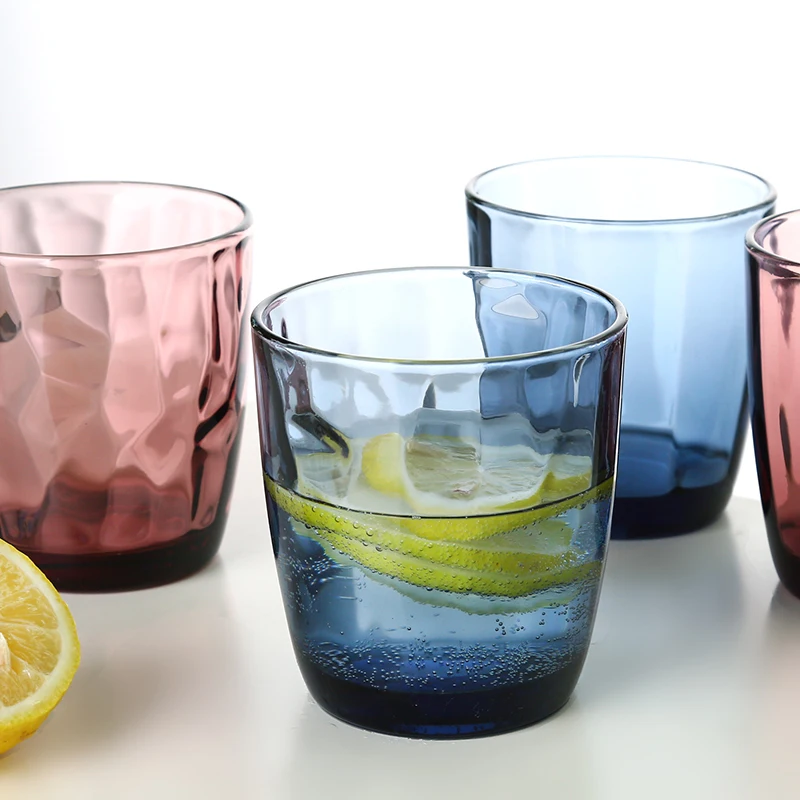 Набор из 6 предметов, набор с рельефной бытовой стеклянной чашкой, чашка для холодных напитков, модная разноцветная чашка для фруктового сока, кофе, чая, кружка для зубных щеток