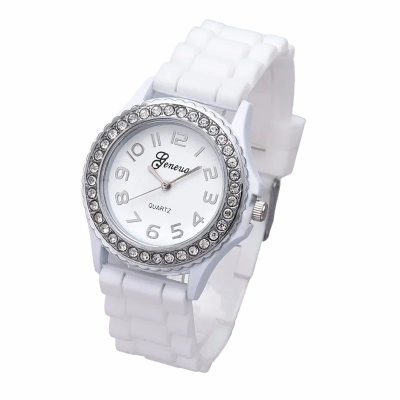 Новые женские часы, модные часы с силиконовым гелем и керамическим ремешком, женские часы с кристальным ободком, ЖЕНСКИЕ НАРЯДНЫЕ наручные часы, Reloj Mujer