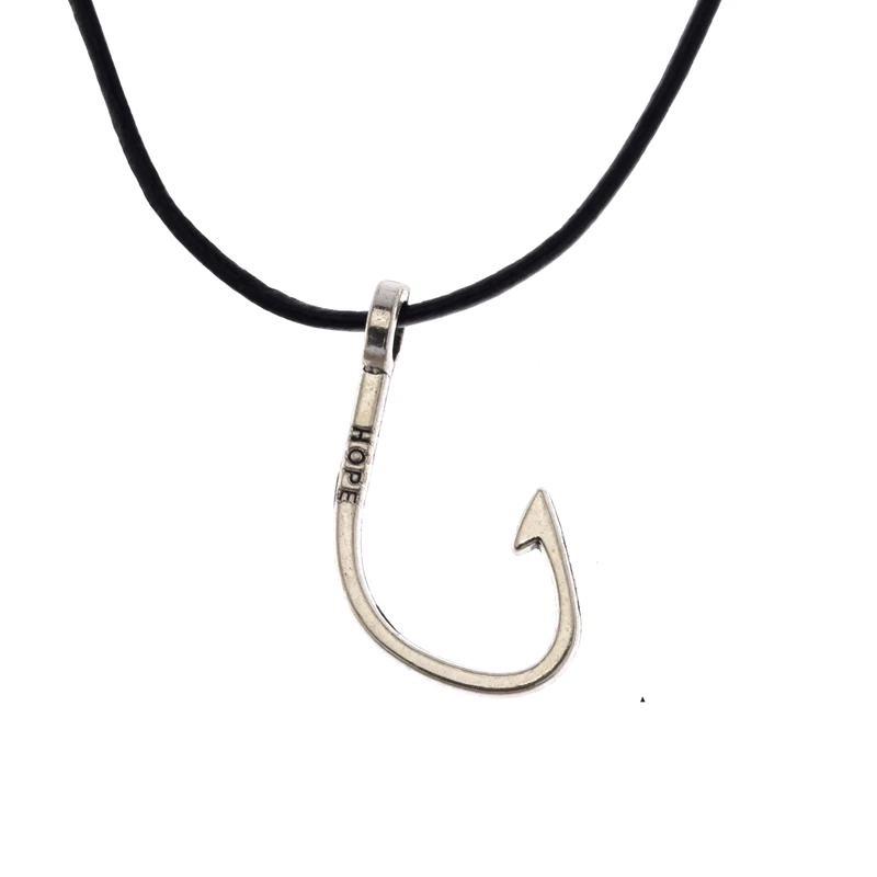 NEW Blade Hook Fish Hook Necklace Vintage Silver Fishing Fisherman
