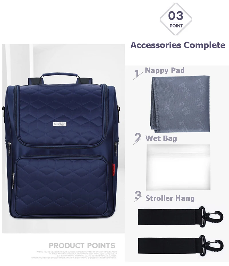 Baby Diaper Bag 4 PcsSet Waterproof Toddler Nappy Bags Multifunction Mummy Baby Care Milk Bottle Insulation Backpack BB6033 (5)
