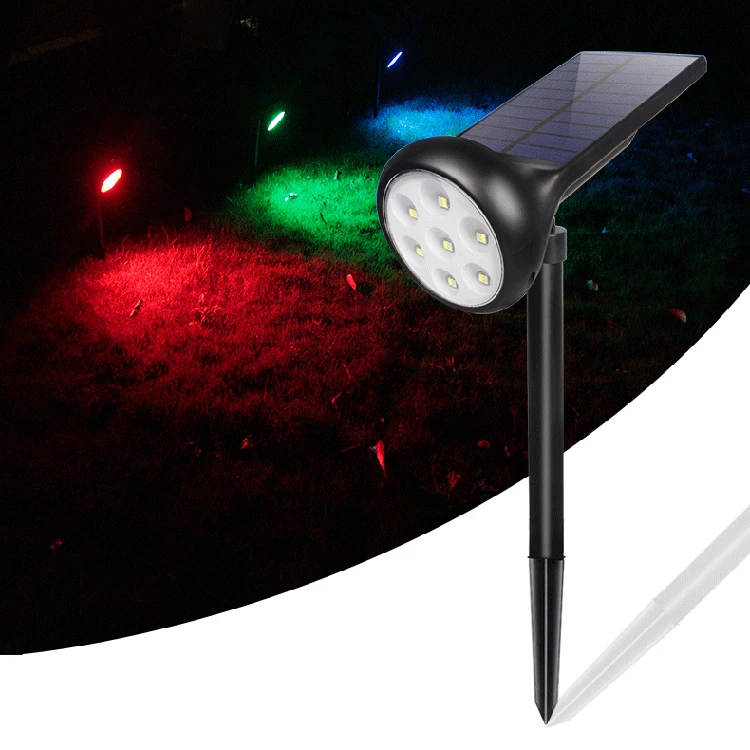 

Solar Spotlight Lawn Flood Light Outdoor Garden 7 LED Adjustable 7 Color in 1 Wall Lamp Landscape Light for Patio Decor