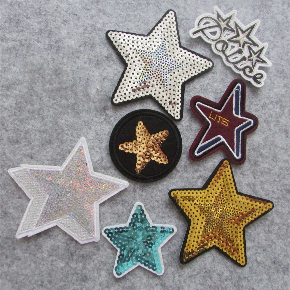 

2016 year hot sell Pentagram hot melt adhesive applique embroidery patches stripes DIY clothing accessory 1pcs sell C463-C2043