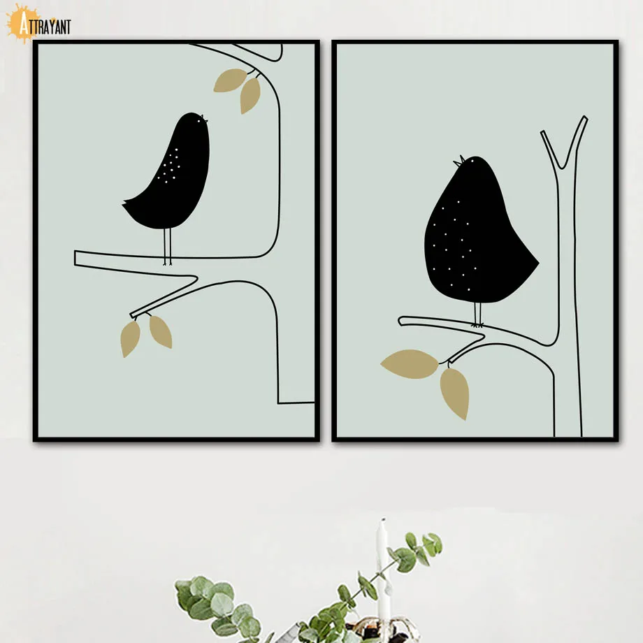 

Abstract Minimalism Bird Wall Art Canvas Painting Nordic Posters And Prints Wall Pictures For Living Room Bedroom Home Decor