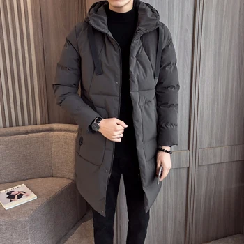 

Fashion Winter Jacket Men Long Thick Warm Parka Coats Mens High quality Hooded jacket black Grey 5XL High Quality brand clothing