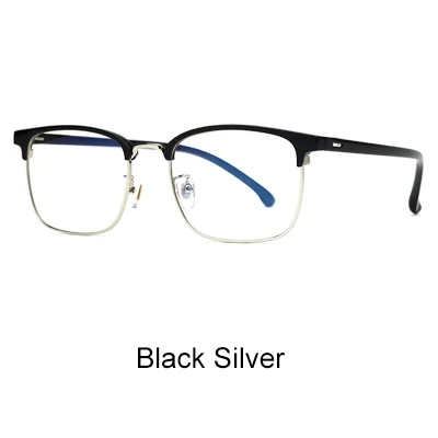 Ralferty, TR90, оправа для очков, мужские, сверхлегкие, квадратные, для близорукости, по рецепту, очки, оптическая оправа, без винтов, очки O8160 - Цвет оправы: Black Silver