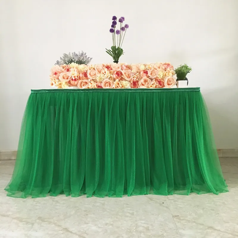 

Wedding Party Tutu Tulle Table Skirt Tableware Cloth Baby Shower Party Cake Table Home Decor Tablecloth Cover for Birthday Party
