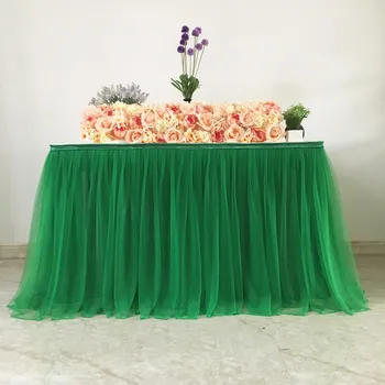 

Wedding Party Tutu Tulle Table Skirt Tableware Cloth Baby Shower Party Cake Table Home Decor Tablecloth Cover for Birthday Party