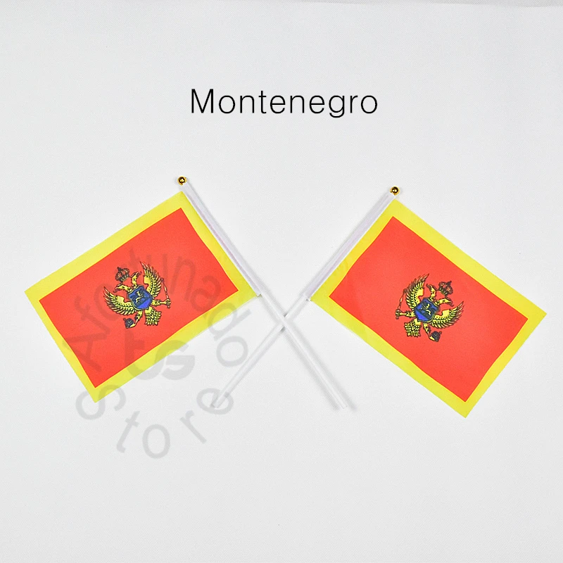 Montenegro 14*21cm flag Banner hand waving National Home Decoration banner | Дом и сад
