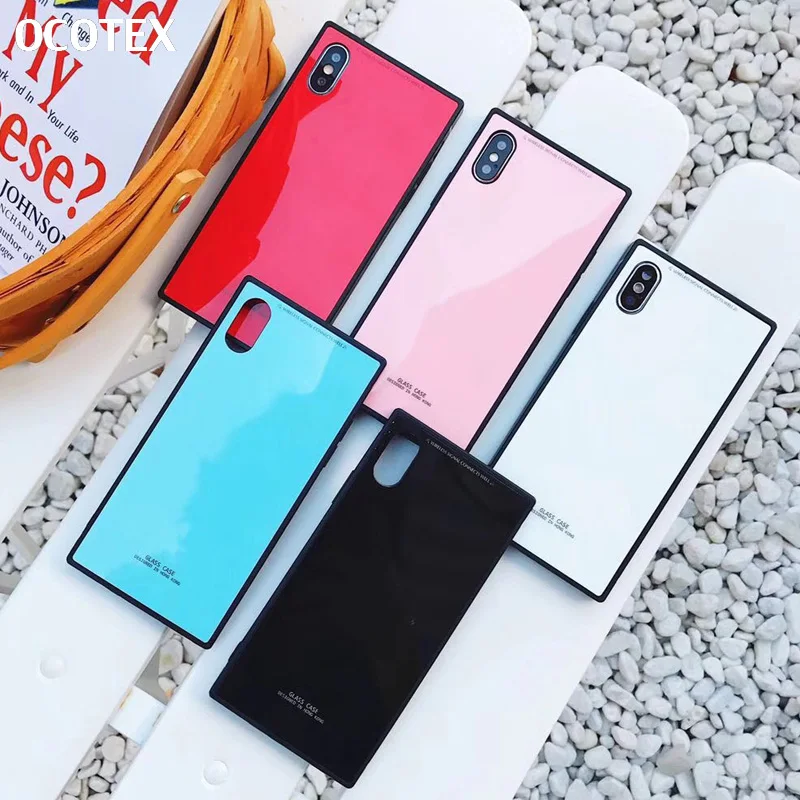 

Fashion Square Candy Color Case For iPhone 11 Pro Max XR XS Max Soft Silicon Mirror Coque For iPhone 5.8 6.1 6.5 inch 7 8 Plus X