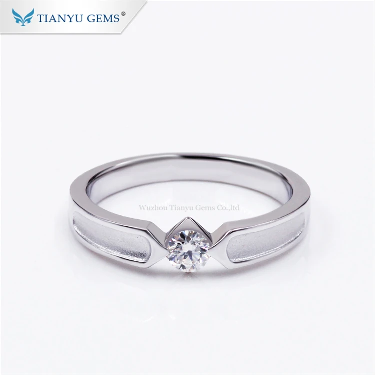 Tianyu Gemme Solitaire Sterling Argento Anelli Semplici Singolo Moissanite Pietra Del Partito Di Fidanzamento Anello Uomo Anelli Aliexpress