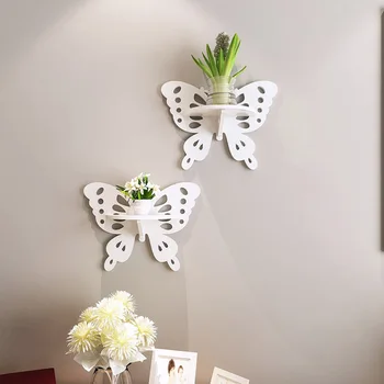 

1/2pcs Butterfly Mural Wall Shelf Ledge Lovely Wall Hanging Decorations Environmentally Friendly Household Storage Items