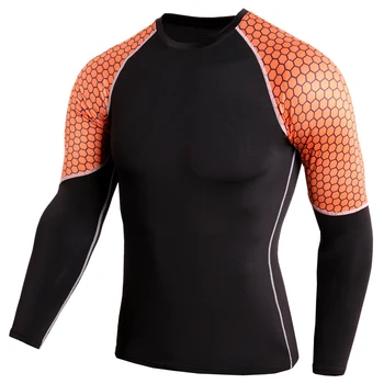 

Men Yoga Gym Compression Tights Sport T Shirt Fitness Quick Dry Running Tops T-shirts Body Shaper Tee Shirts