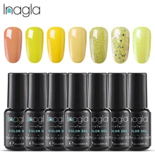 Inagla гель для ногтей лак для ногтей Полупостоянный УФ Led эмаль гибридный дизайн ногтей Выкл гель лак желтый Маникюр гель
