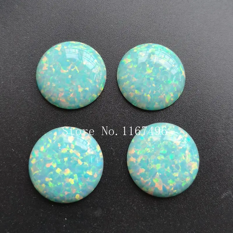 

10pcs/lot OP03 Moon Yellow 18mm Synthetic Round Cabochon Opal Stone for DIY Jewelry