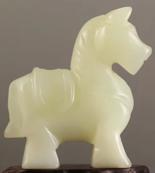 

Beautiful Chinese old jade hand-carved jade statue horse 2.5 inch