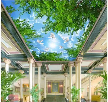 

3d room wallpaper custom photo non-woven mural Hd the sky of the forest ceiling murals painting 3d wall murals wallpaper