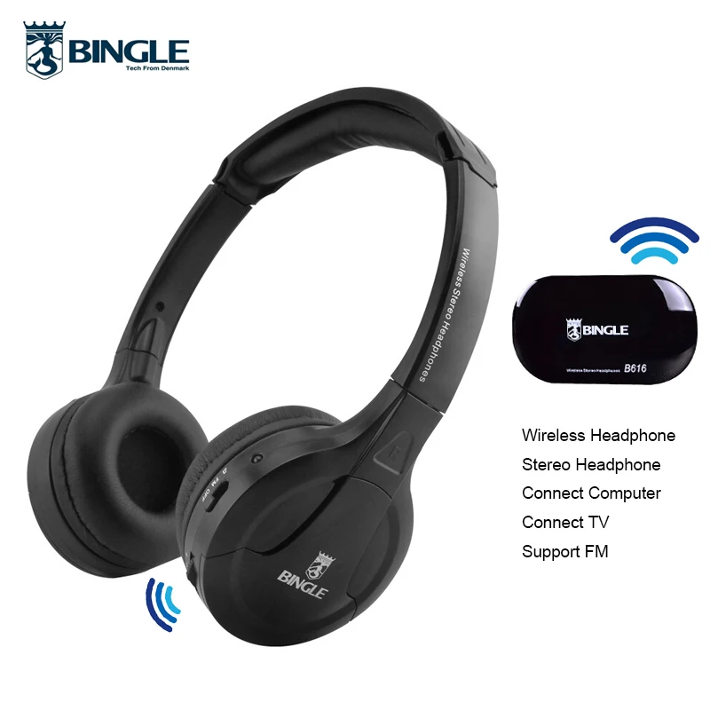 

Original Bingle B616 Wireless Headphones Multifunction stereo FM radio headsets for TV PC smartphone NdFeB pronunciation unit