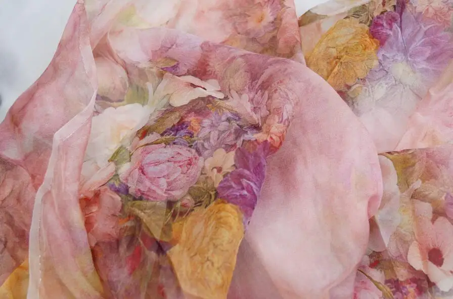 Chiffon silk fabric customer customized version thickening | Дом и сад