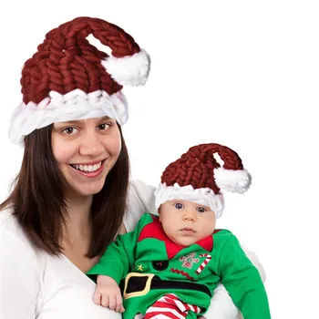 

Christmas Hat Parent-child Hat Warmer Mother & Baby Daughter/Son Winter Warm Knit Hat Family Crochet Cap Bonnet Accessories